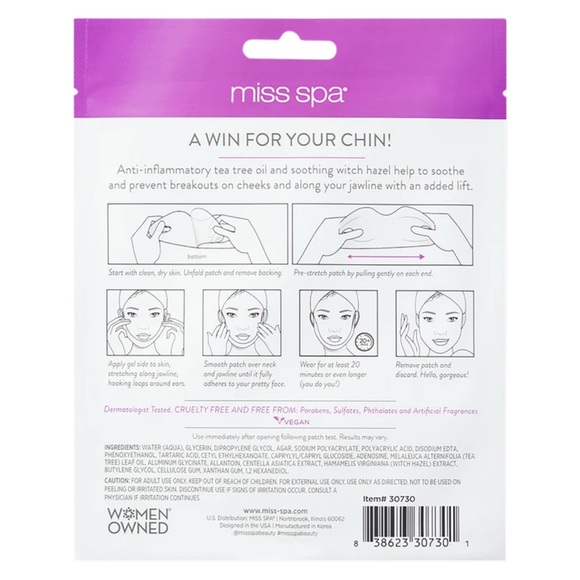 MISS SPA NO-SLIP V-LINE DEFINE Acne Control and Chin Firming Patches 4 Packs - Picture 3 of 4